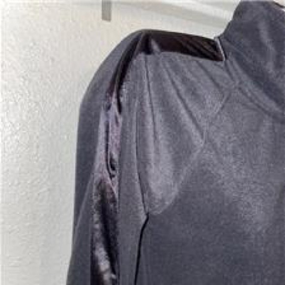 BCBG MaxAzria Vintage Y2K Velour & Satin Trim Black Zip Up Track Jacket Size S - Picture 4 of 8